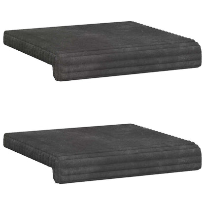 Bankkussen 2 st Pluche Corduroy Donkergrijs Diepte 35 cm