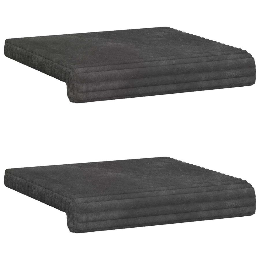 Bankkussen 2 st Pluche Corduroy Donkergrijs Diepte 35 cm