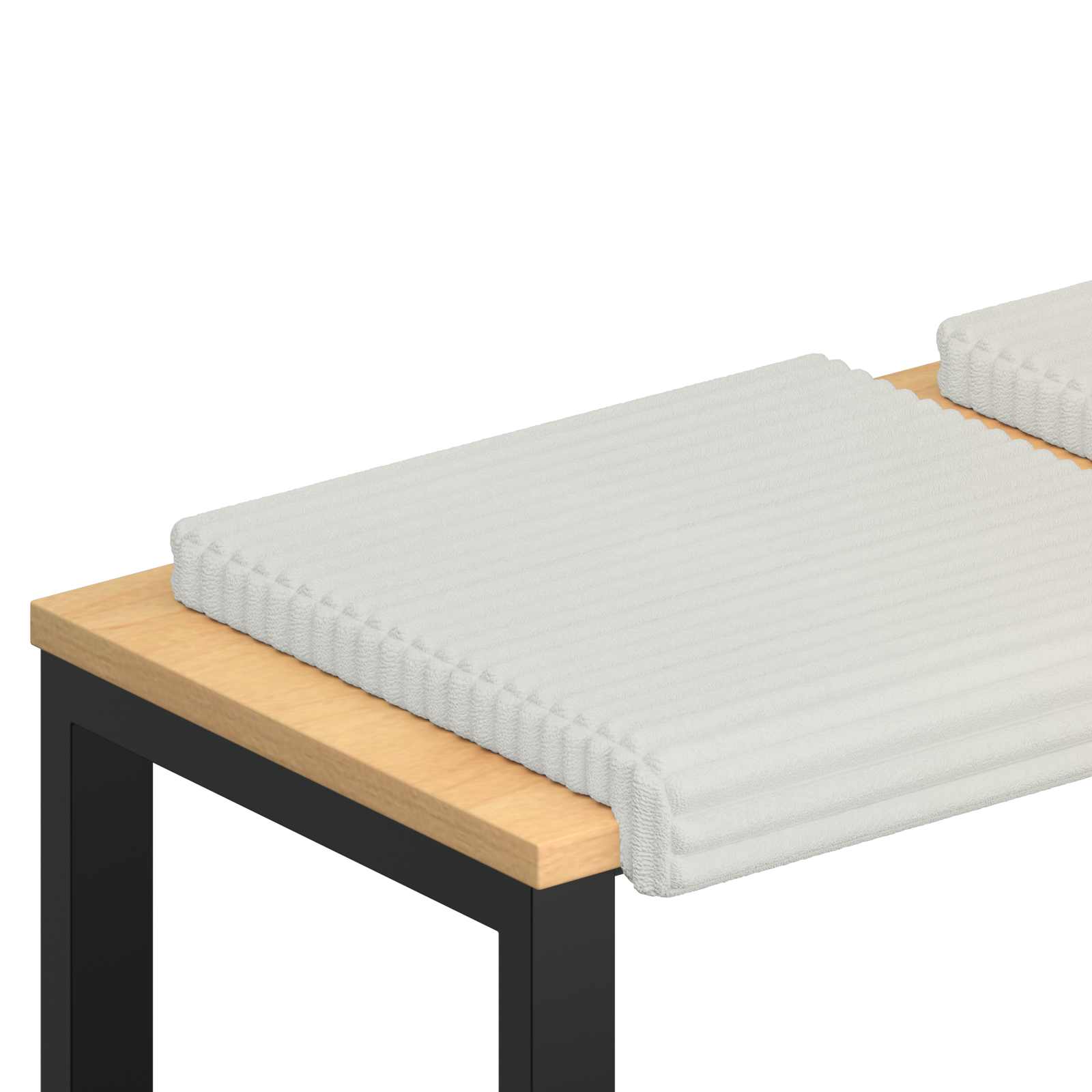 Bankkussen 2 st Pluche Corduroy Crèmekleurig Diepte 35 cm