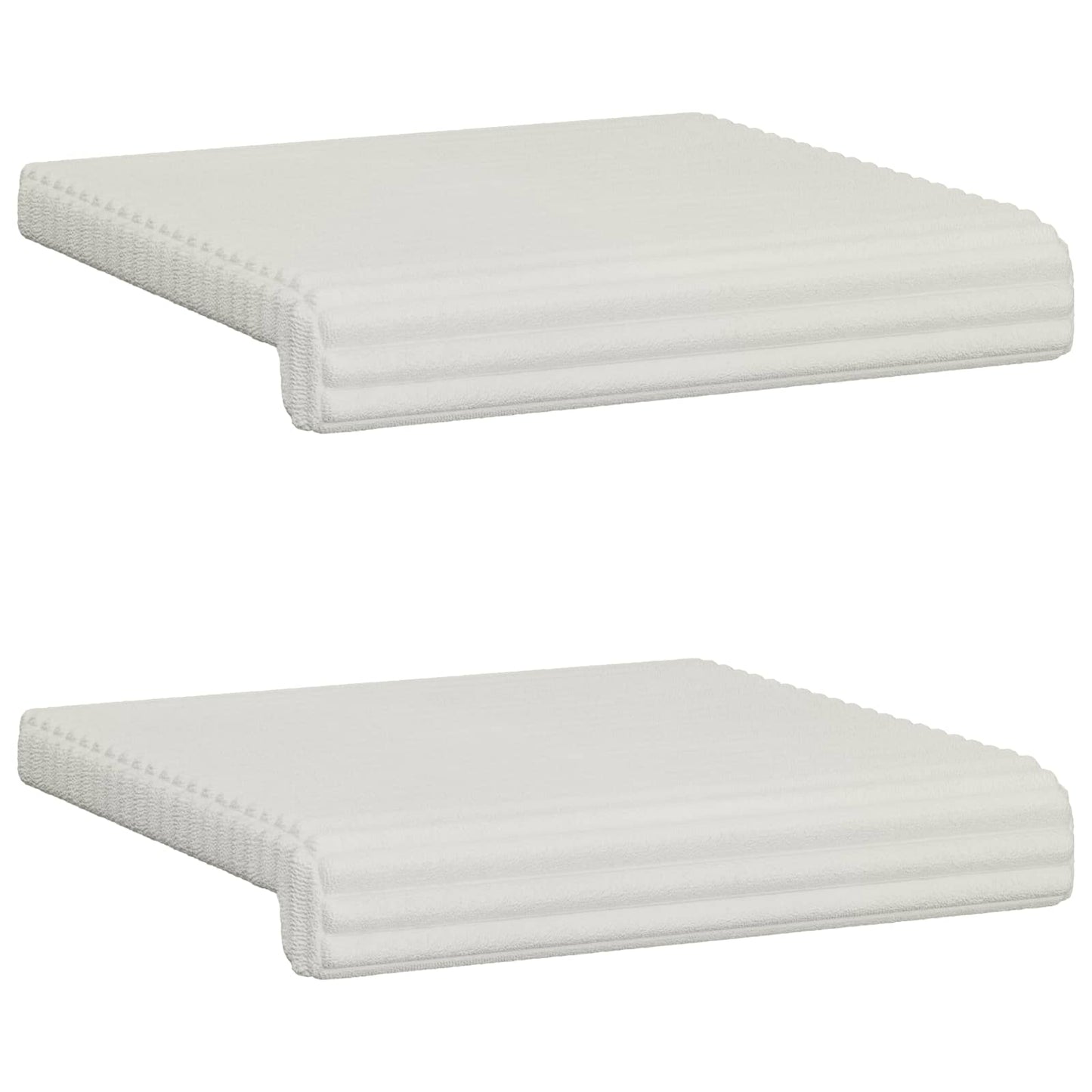 Bankkussen 2 st Pluche Corduroy Crèmekleurig Diepte 35 cm