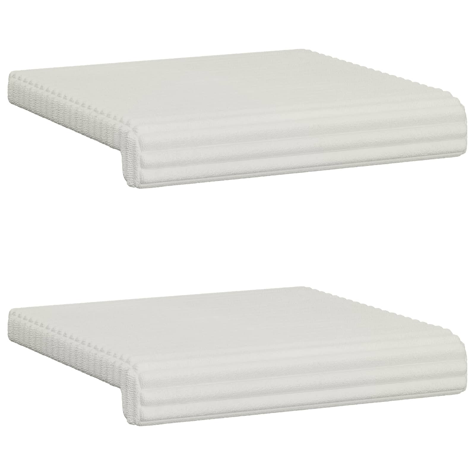 Bankkussen 2 st Pluche Corduroy Crèmekleurig Diepte 35 cm