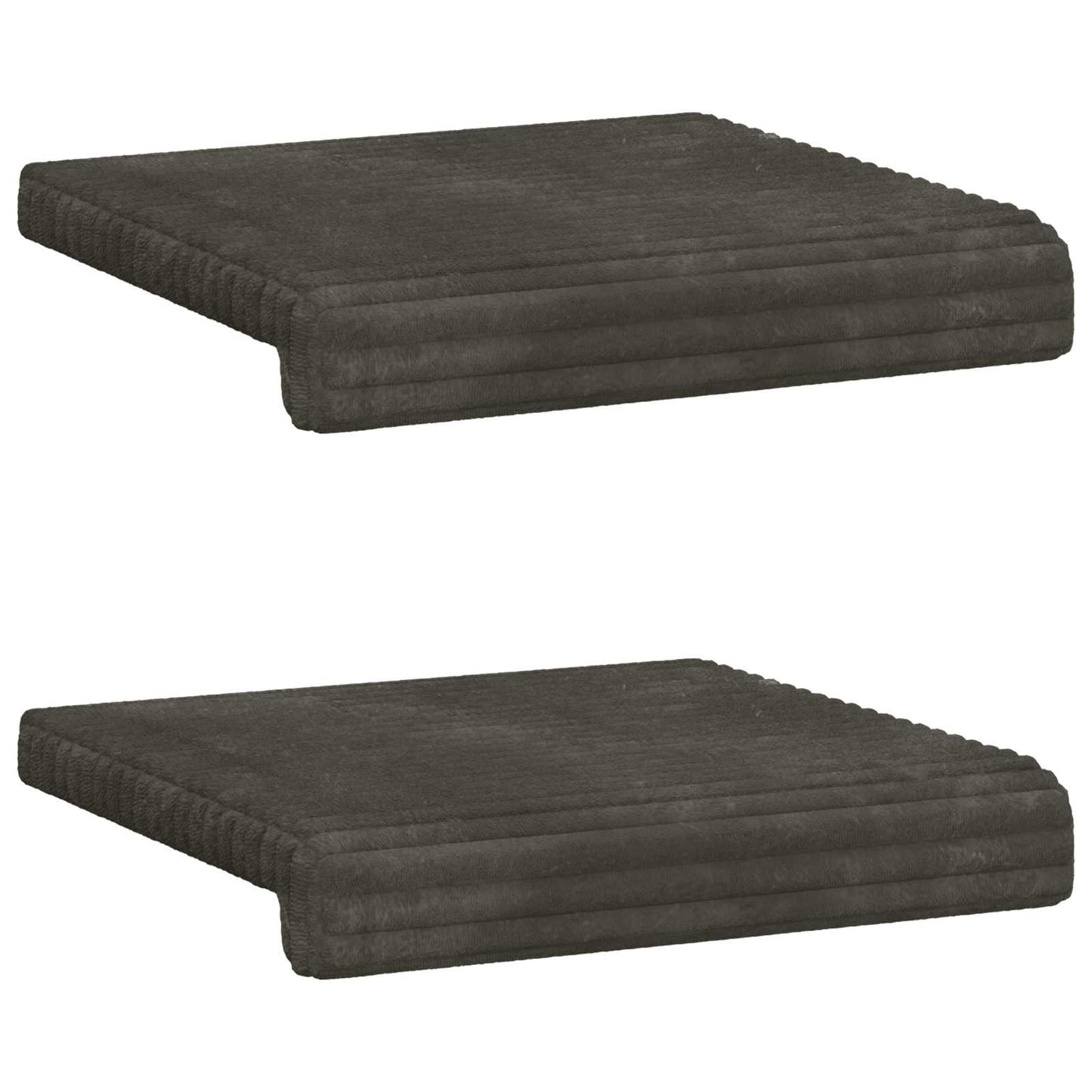 Bankkussen 2 st Pluche Corduroy Antraciet Diepte 35 cm