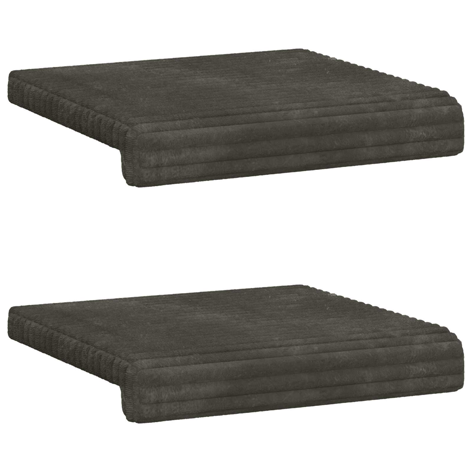 Bankkussen 2 st Pluche Corduroy Antraciet Diepte 35 cm