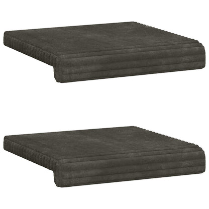 Bankkussen 2 st Pluche Corduroy Antraciet Diepte 35 cm