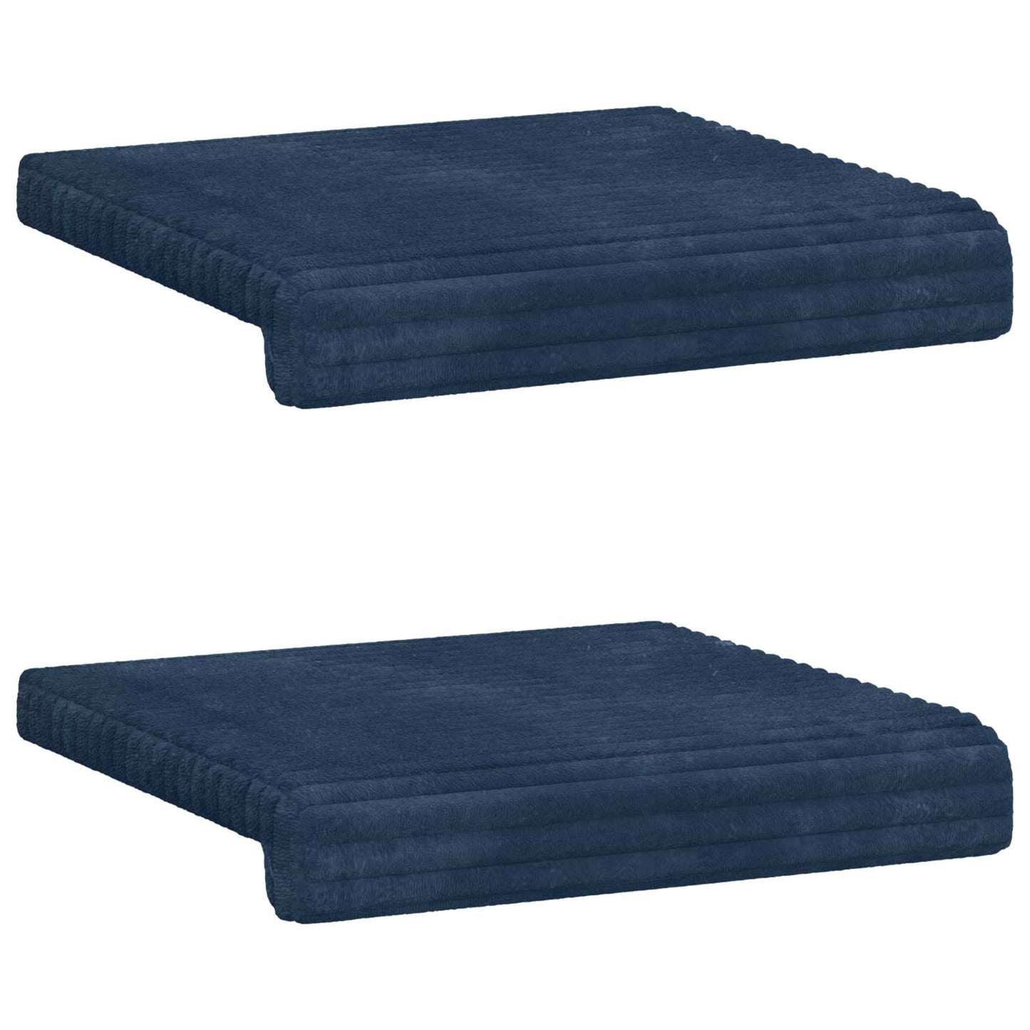 Bankkussen 2 st Pluche Corduroy Marineblauw Diepte 35 cm