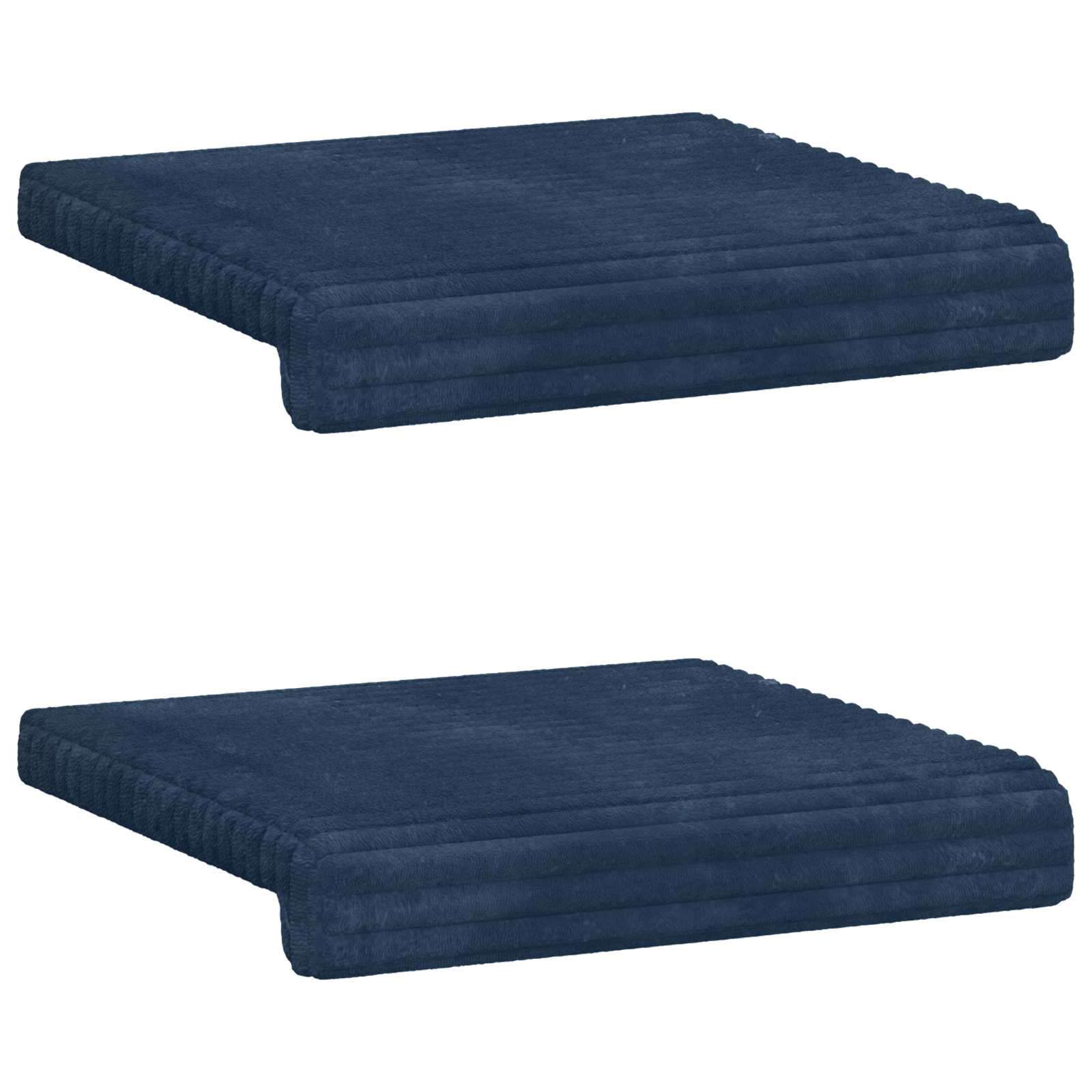 Bankkussen 2 st Pluche Corduroy Marineblauw Diepte 35 cm