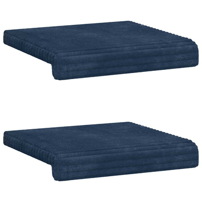 Bankkussen 2 st Pluche Corduroy Marineblauw Diepte 35 cm
