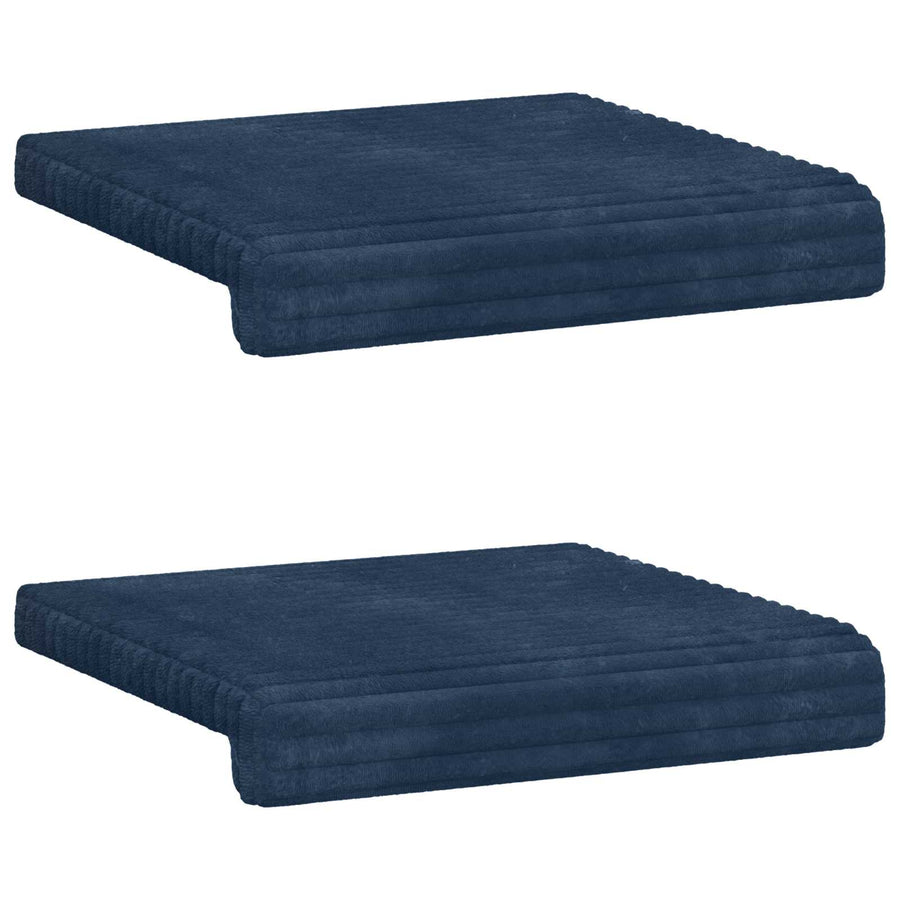 Bankkussen 2 st Pluche Corduroy Marineblauw Diepte 35 cm