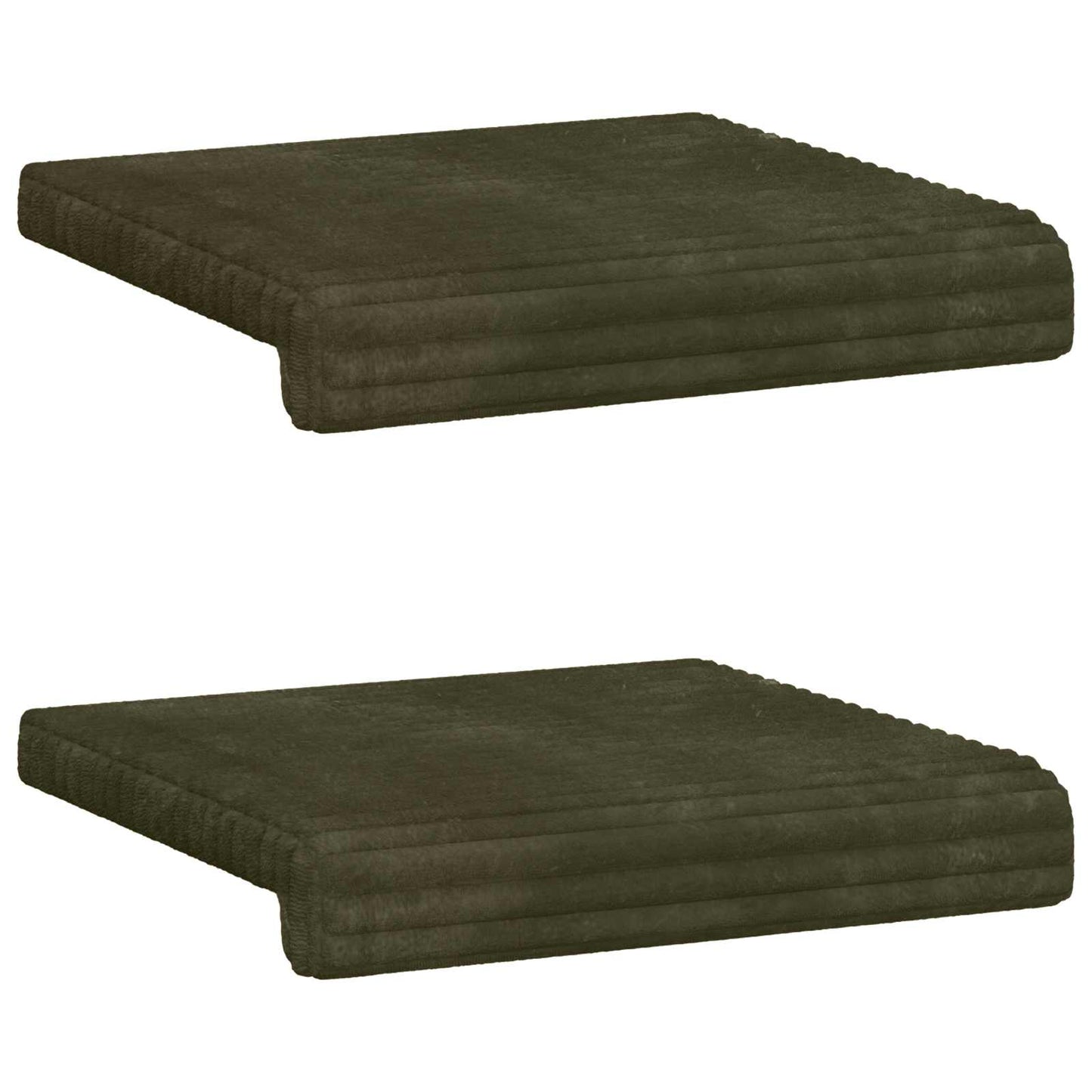 Bankkussen 2 st Pluche Corduroy Groen Diepte 35 cm