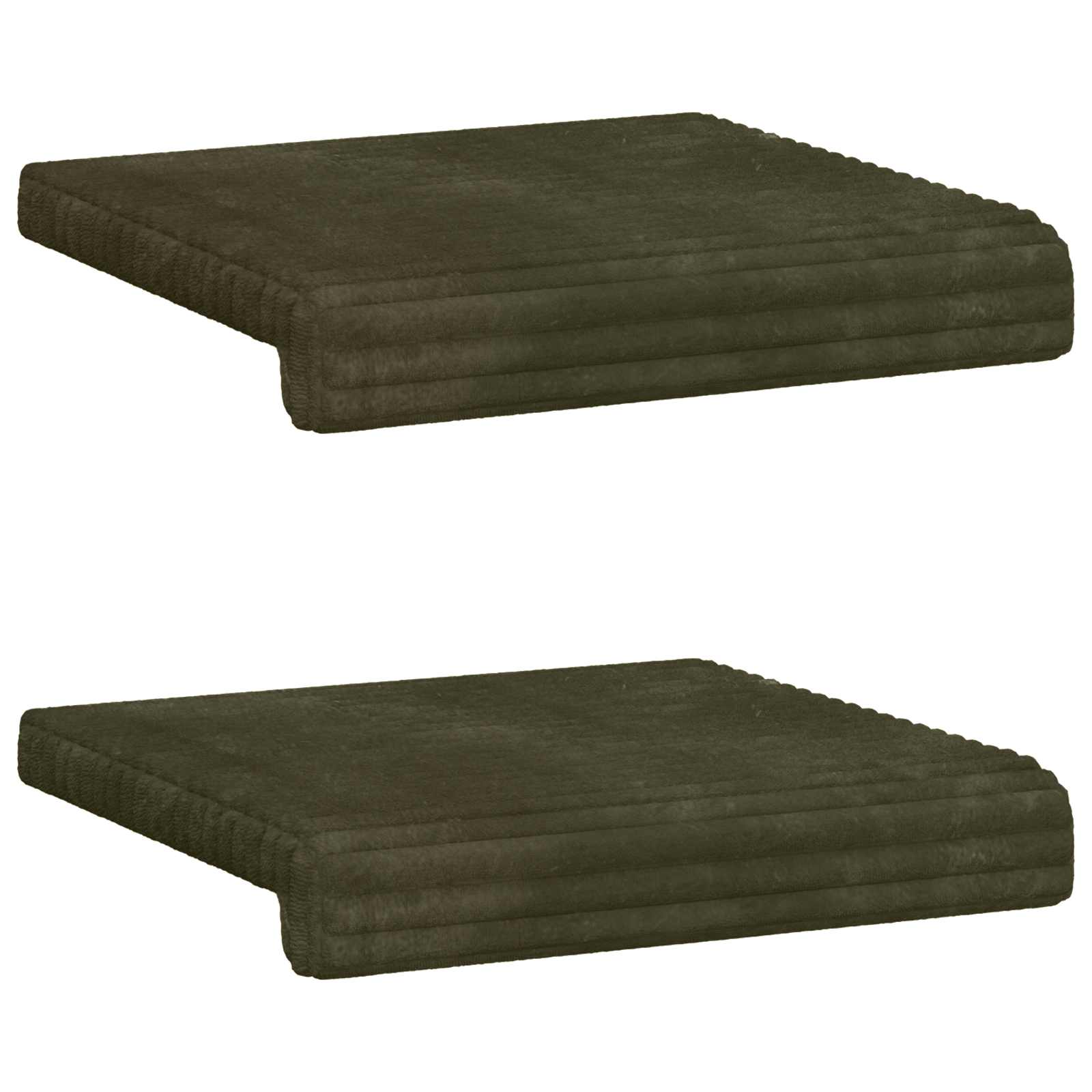 Bankkussen 2 st Pluche Corduroy Groen Diepte 35 cm