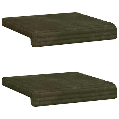 Bankkussen 2 st Pluche Corduroy Groen Diepte 35 cm