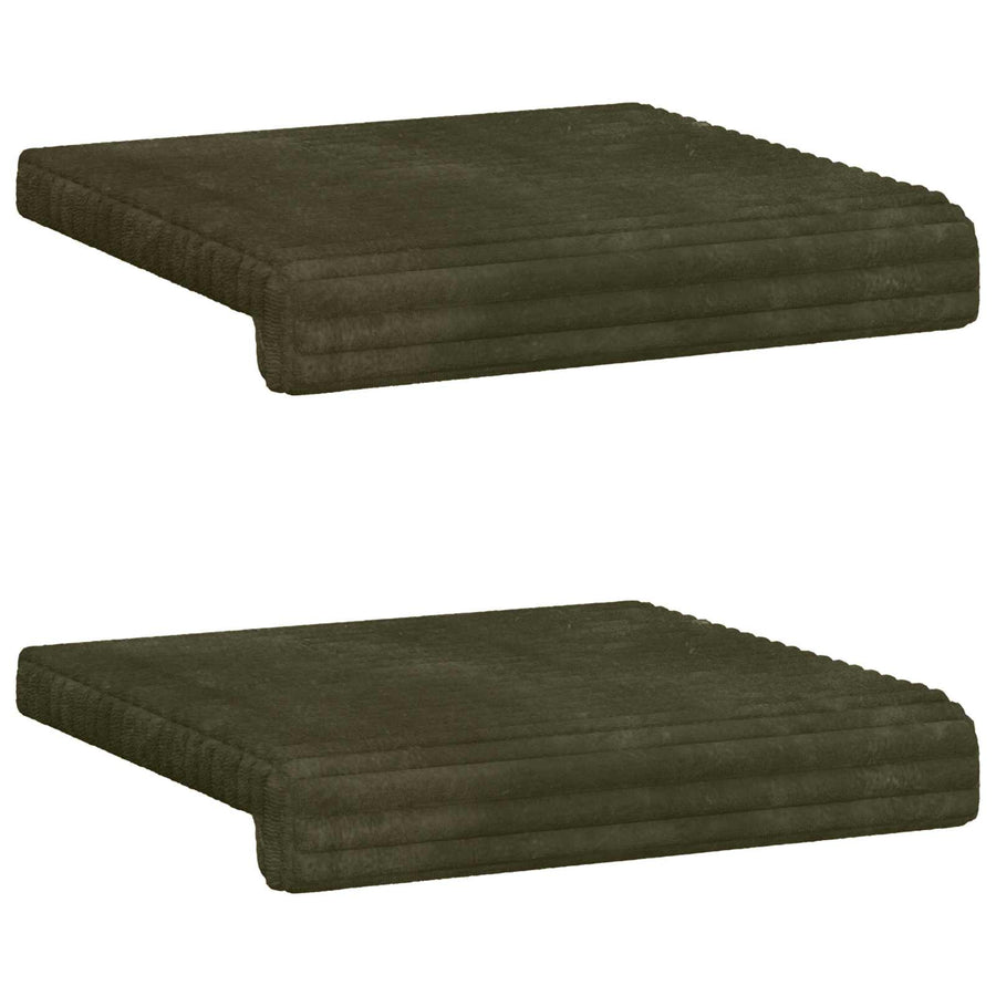 Bankkussen 2 st Pluche Corduroy Groen Diepte 35 cm