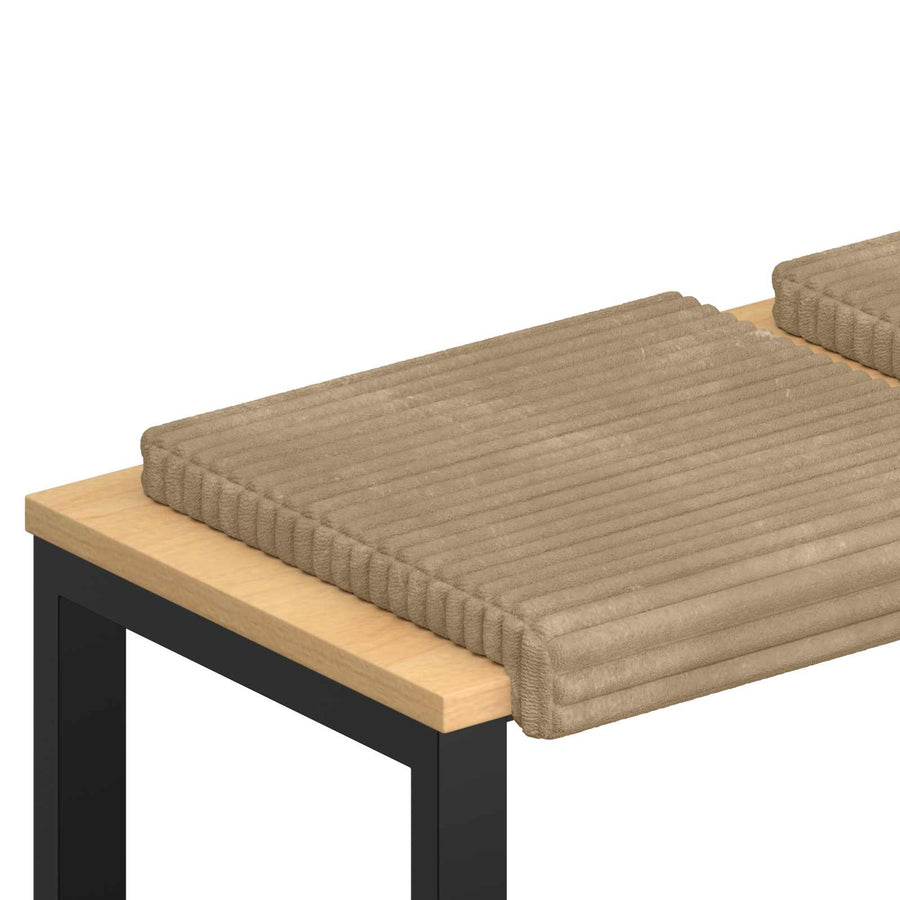 Bankkussen 2 st Pluche Corduroy Taupe Diepte 35 cm