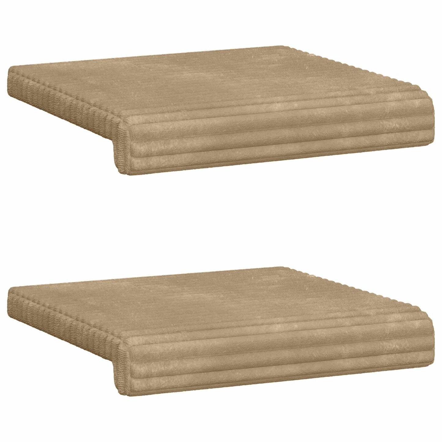 Bankkussen 2 st Pluche Corduroy Taupe Diepte 35 cm