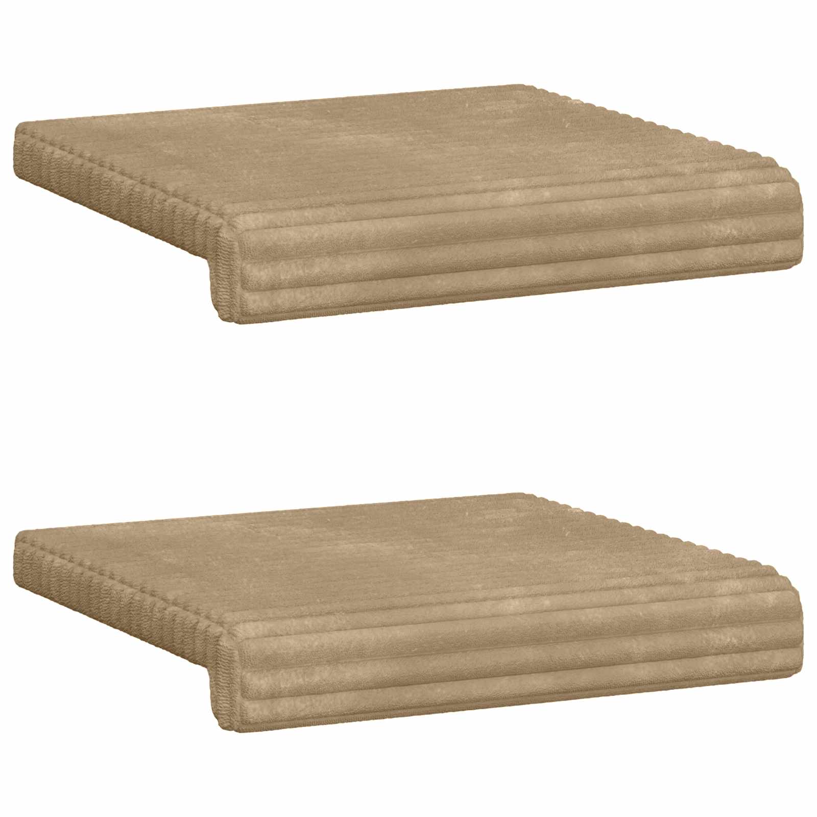 Bankkussen 2 st Pluche Corduroy Taupe Diepte 35 cm