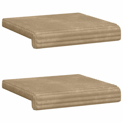 Bankkussen 2 st Pluche Corduroy Taupe Diepte 35 cm