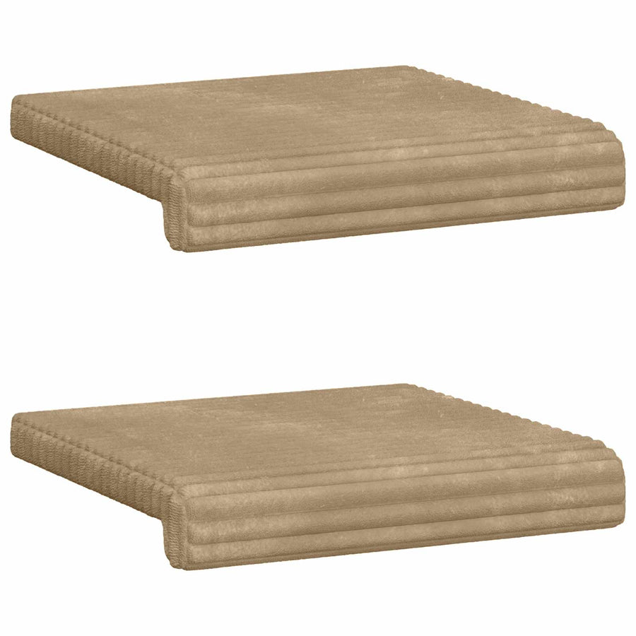 Bankkussen 2 st Pluche Corduroy Taupe Diepte 35 cm
