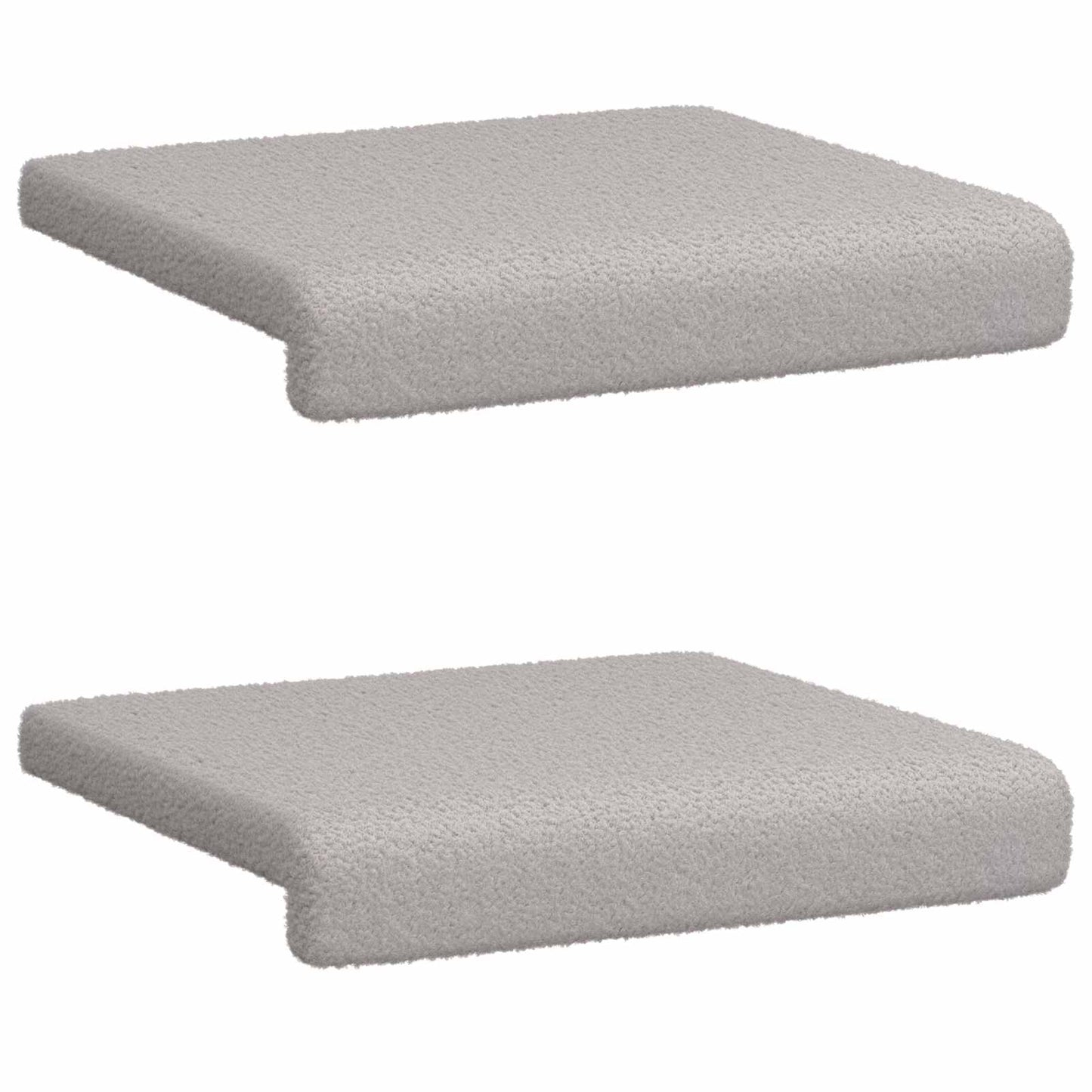 Bankkussen 2 st Sherpa Stof Lichtgrijs Diepte 35 cm