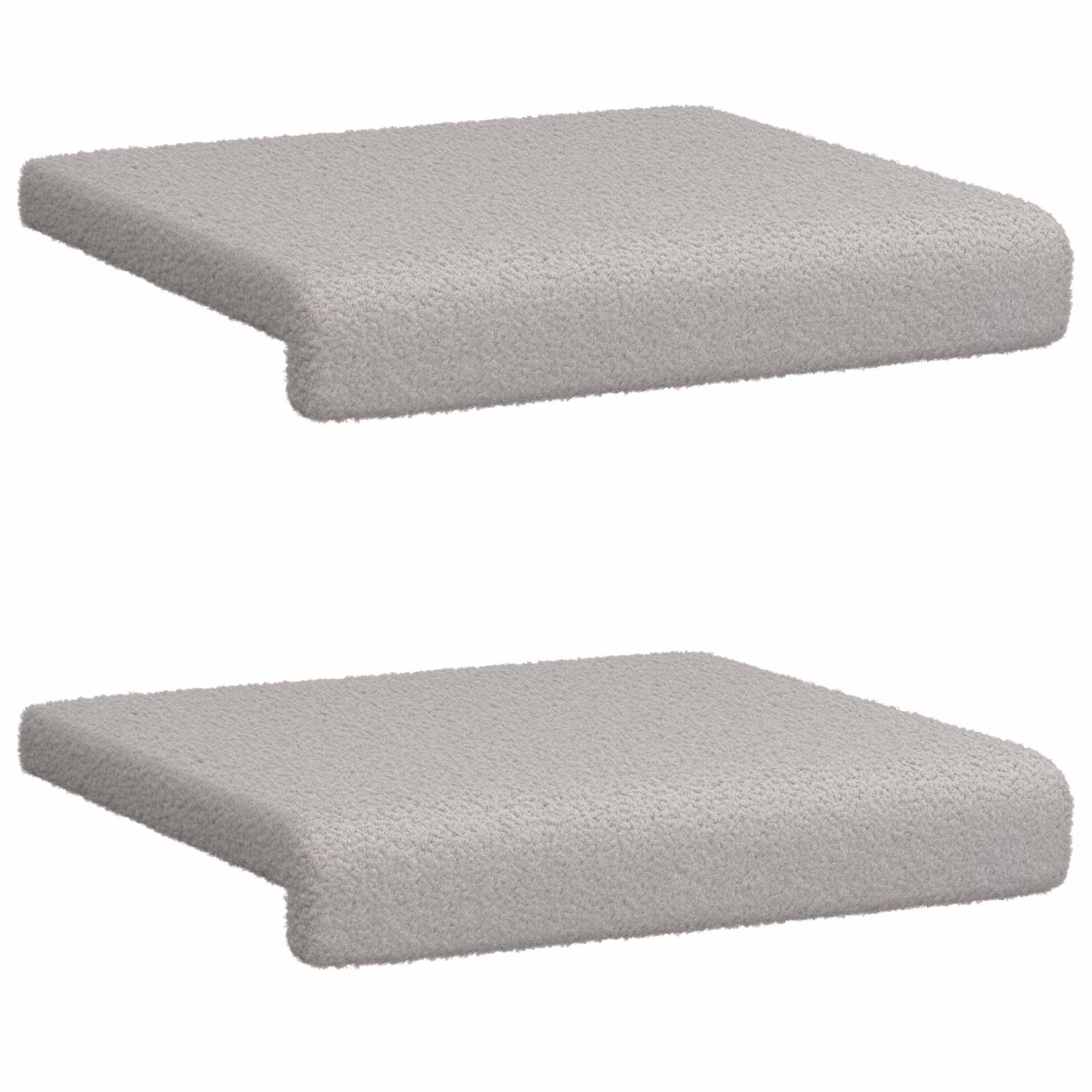 Bankkussen 2 st Sherpa Stof Lichtgrijs Diepte 35 cm
