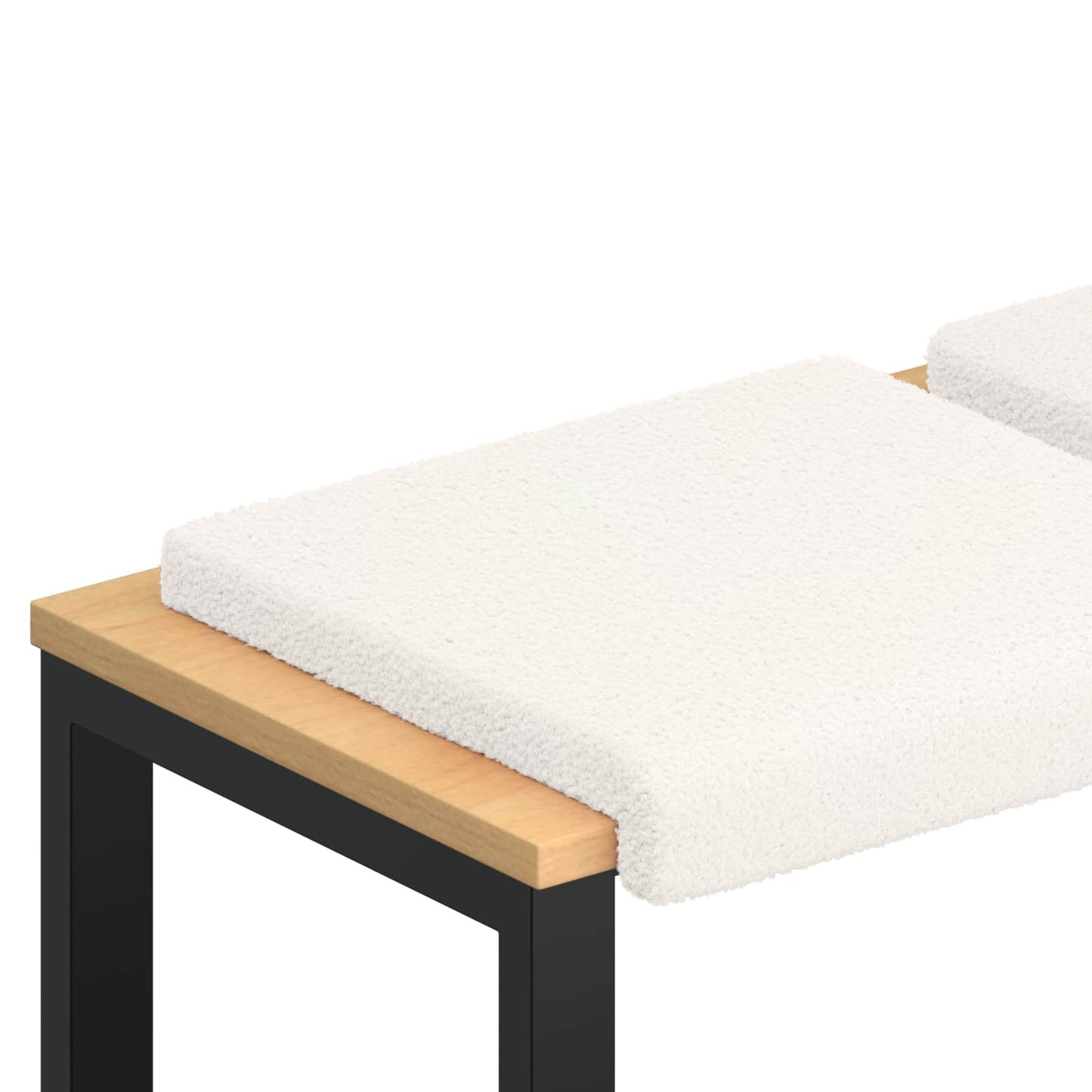 Bankkussen 2 st Sherpa Stof Crèmekleurig Diepte 35 cm