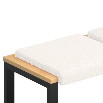Bankkussen 2 st Sherpa Stof Crèmekleurig Diepte 35 cm