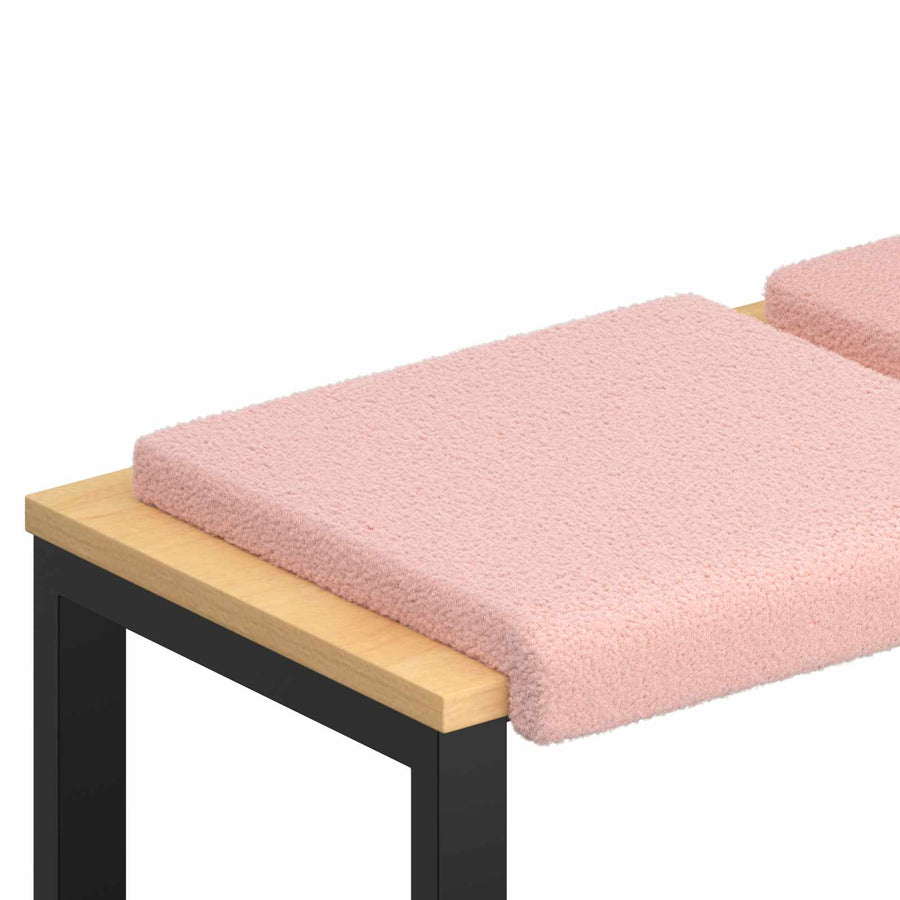 Bankkussen 2 st Sherpa Stof Roze Diepte 35 cm
