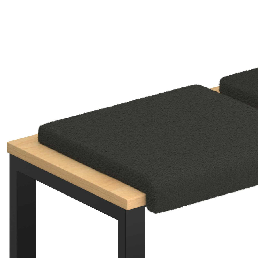 Bankkussen 2 st Sherpa Stof Donkergrijs Diepte 35 cm