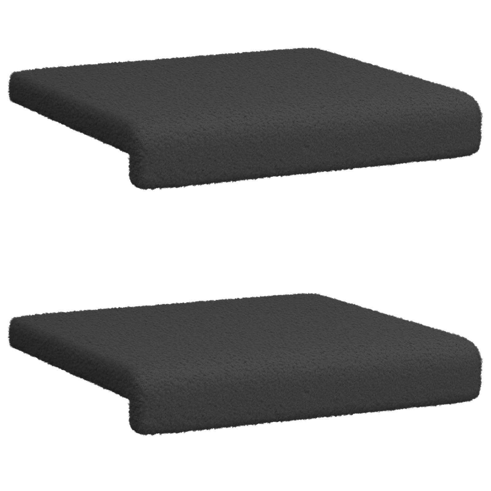 Bankkussen 2 st Sherpa Stof Donkergrijs Diepte 35 cm