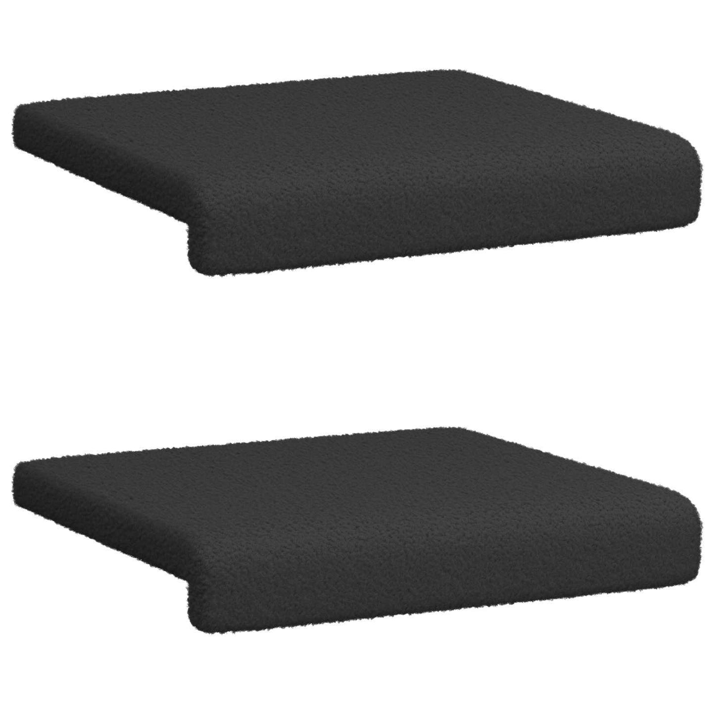 Bankkussen 2 st Sherpa Stof Zwart Diepte 35 cm