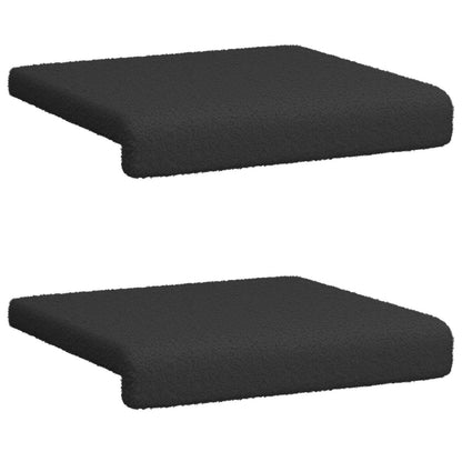 Bankkussen 2 st Sherpa Stof Zwart Diepte 35 cm