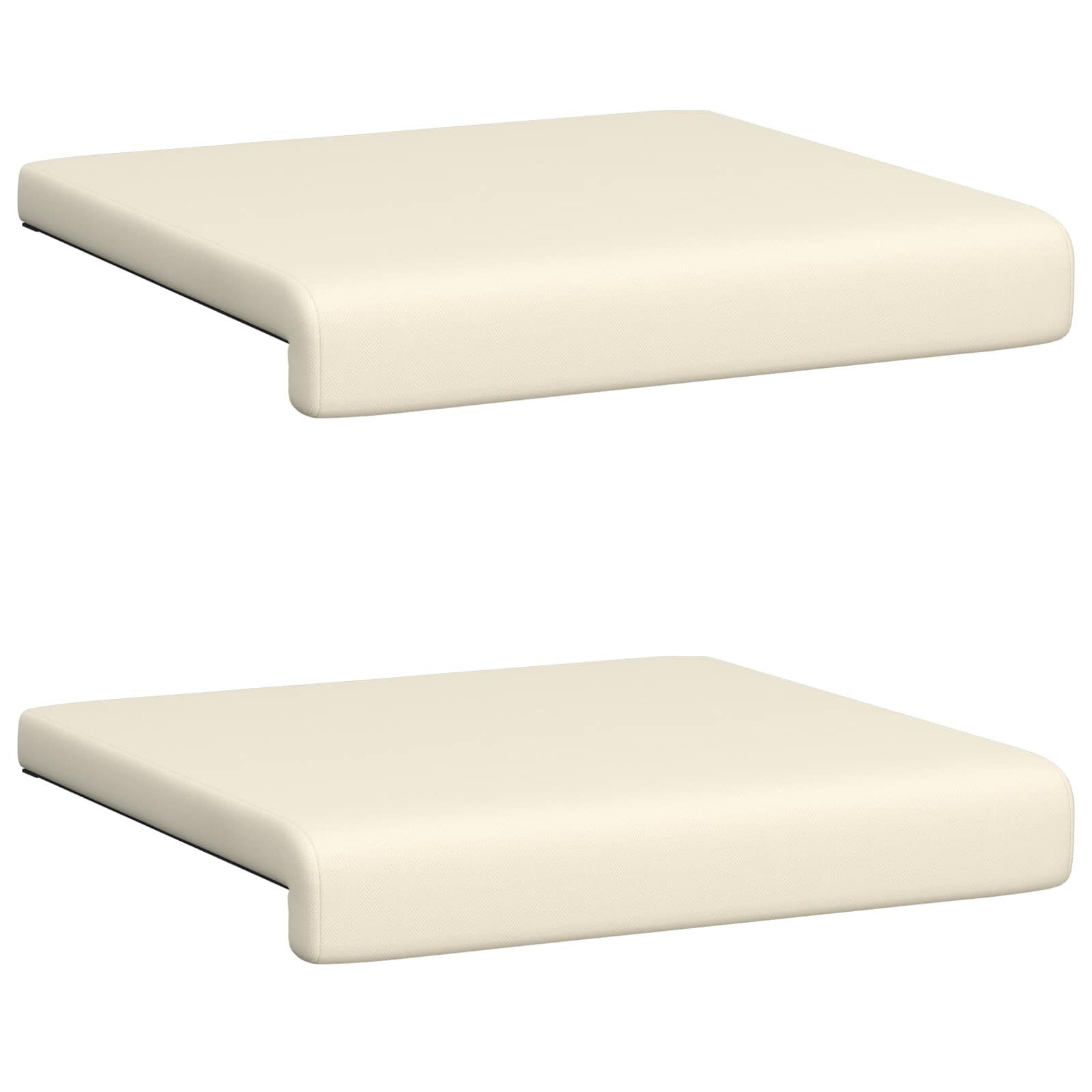 Bankkussen 2 st Textured Velvet Crèmekleurig Diepte 35 cm