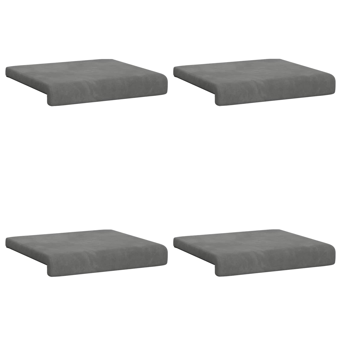 Bankkussen 4 st fluweel Donkergrijs Diepte 35 cm