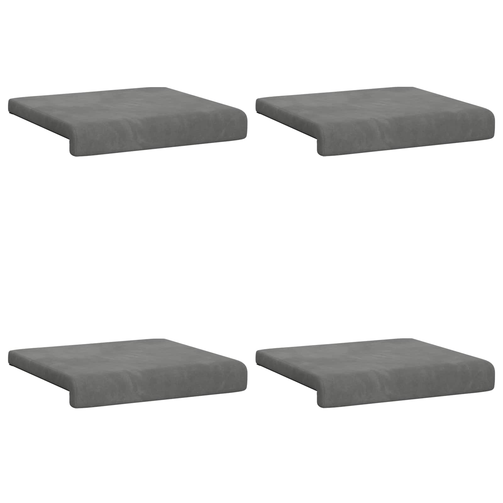 Bankkussen 4 st fluweel Donkergrijs Diepte 35 cm