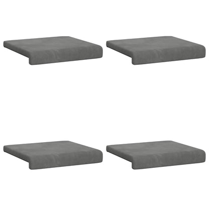 Bankkussen 4 st fluweel Donkergrijs Diepte 35 cm