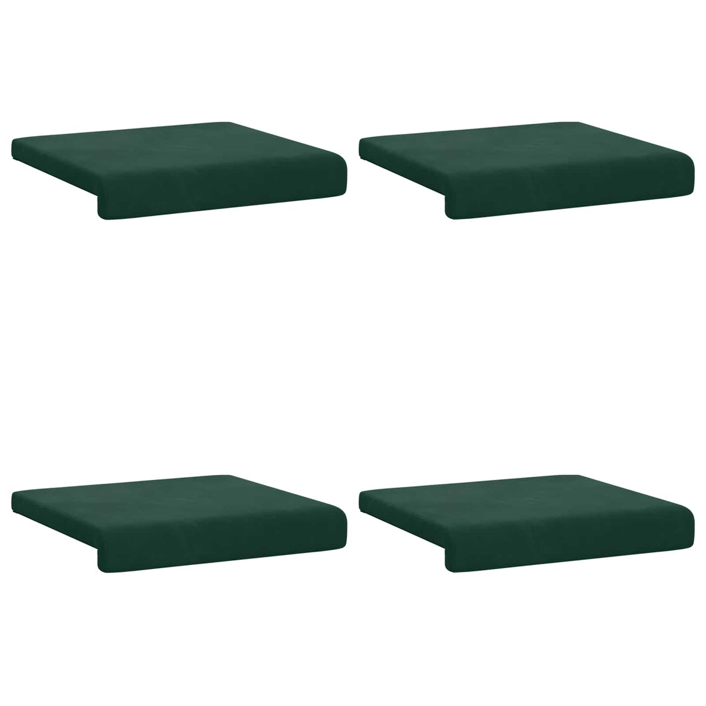 Bankkussen 4 st fluweel Donkergroen Diepte 35 cm