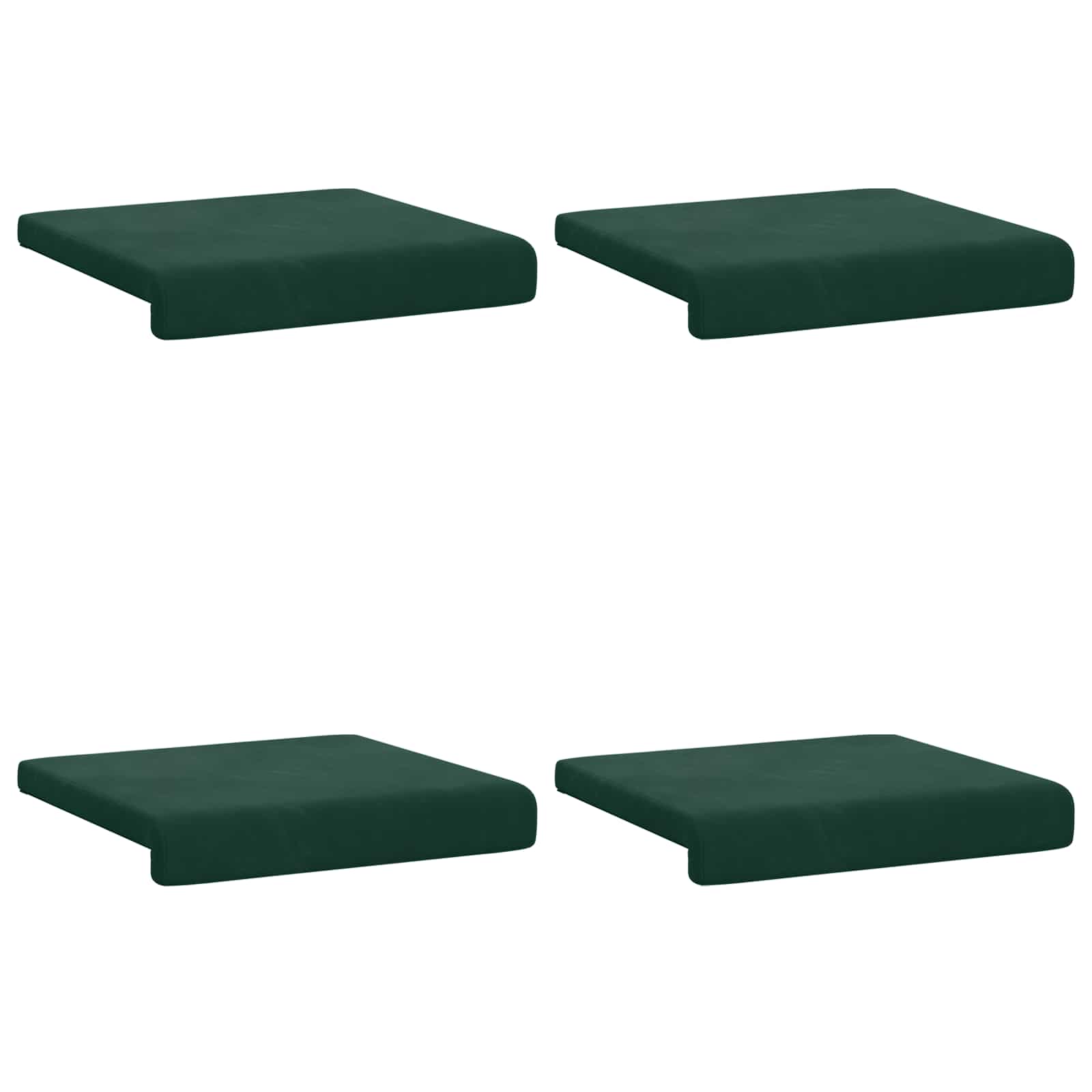 Bankkussen 4 st fluweel Donkergroen Diepte 35 cm
