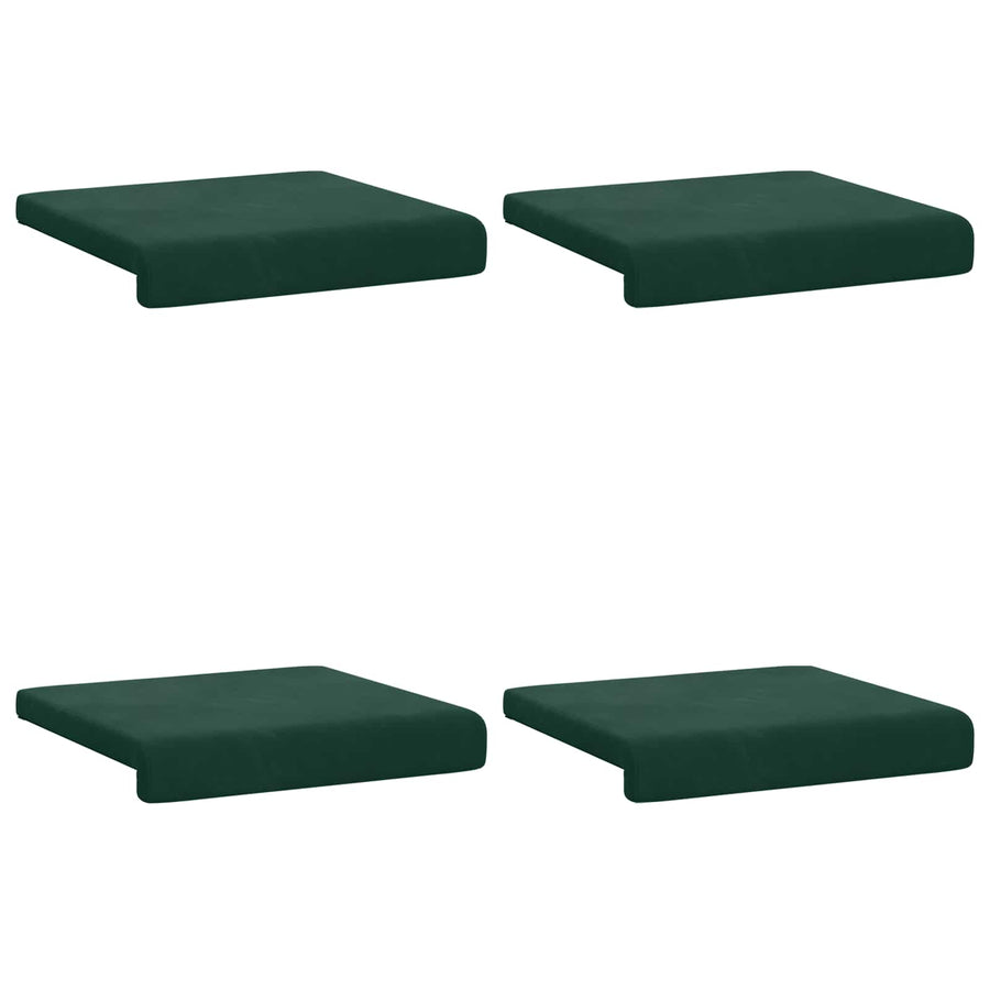 Bankkussen 4 st fluweel Donkergroen Diepte 35 cm
