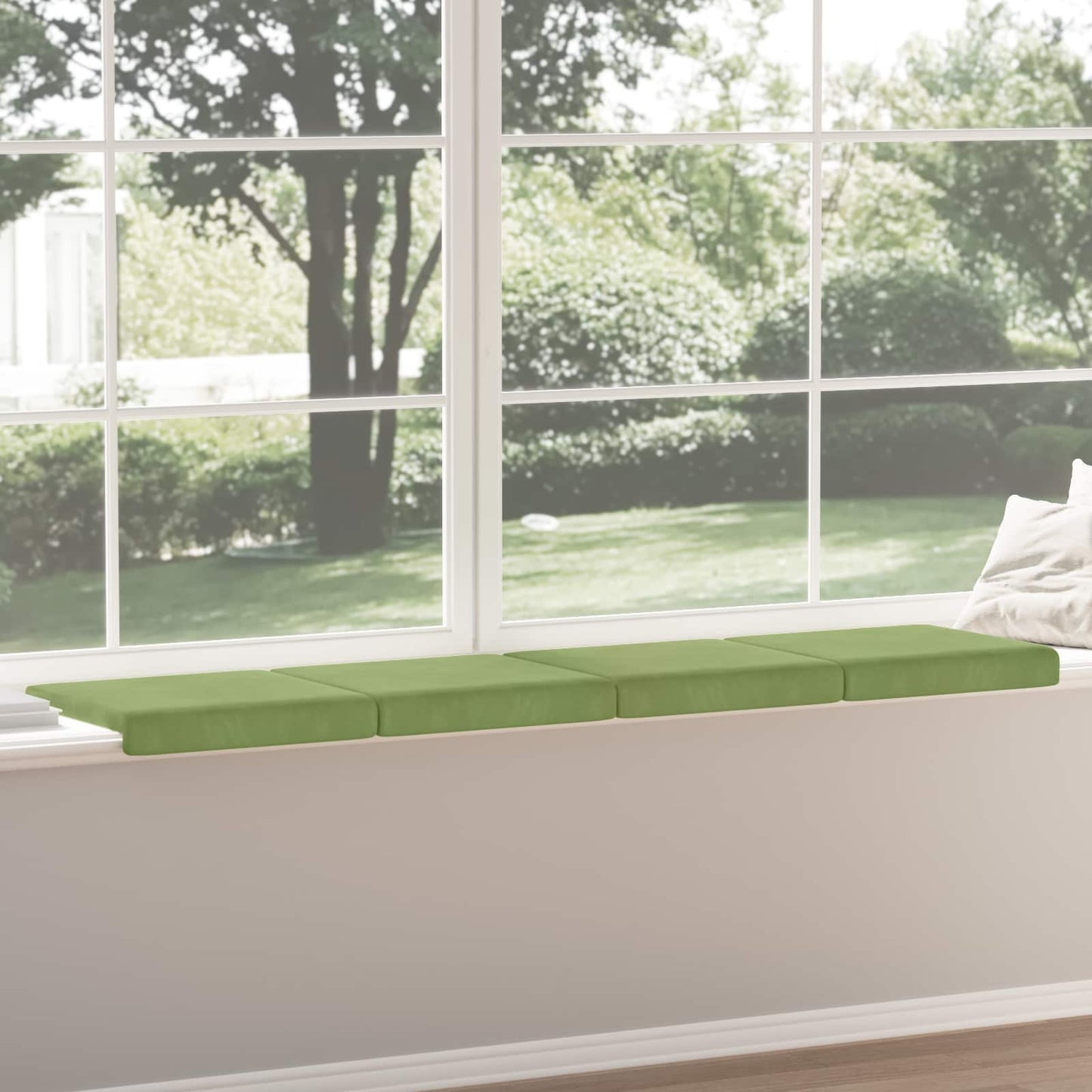 Bankkussen 4 st fluweel Lichtgroen Diepte 35 cm