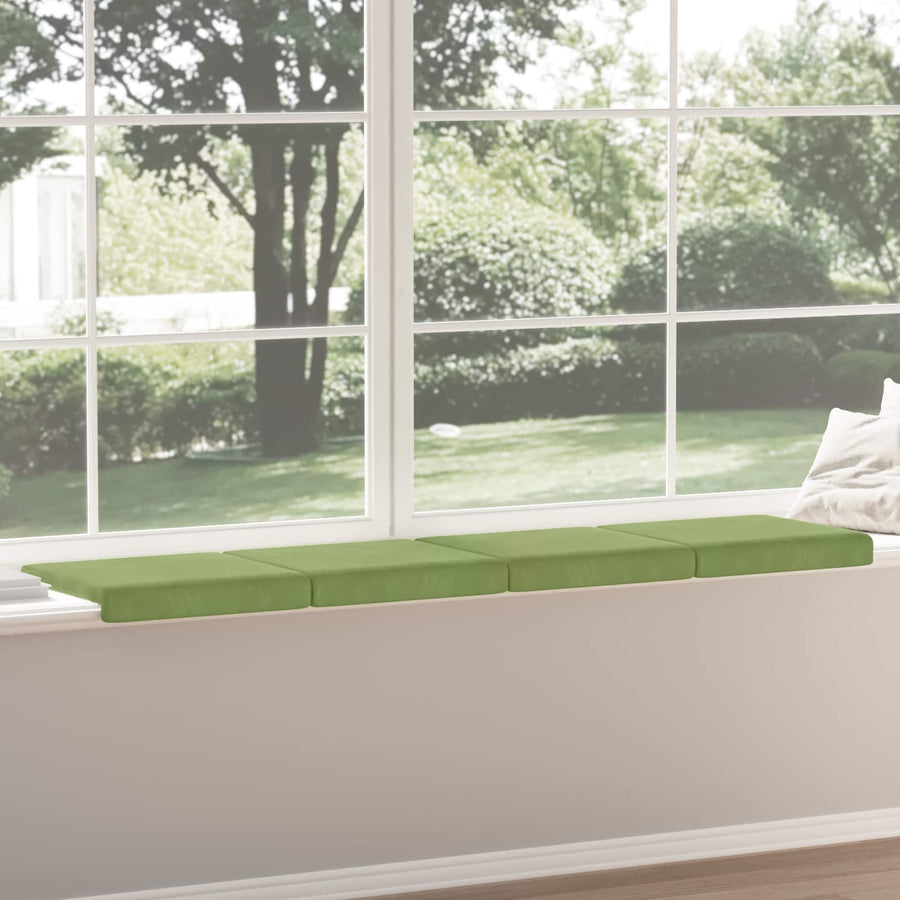 Bankkussen 4 st fluweel Lichtgroen Diepte 35 cm