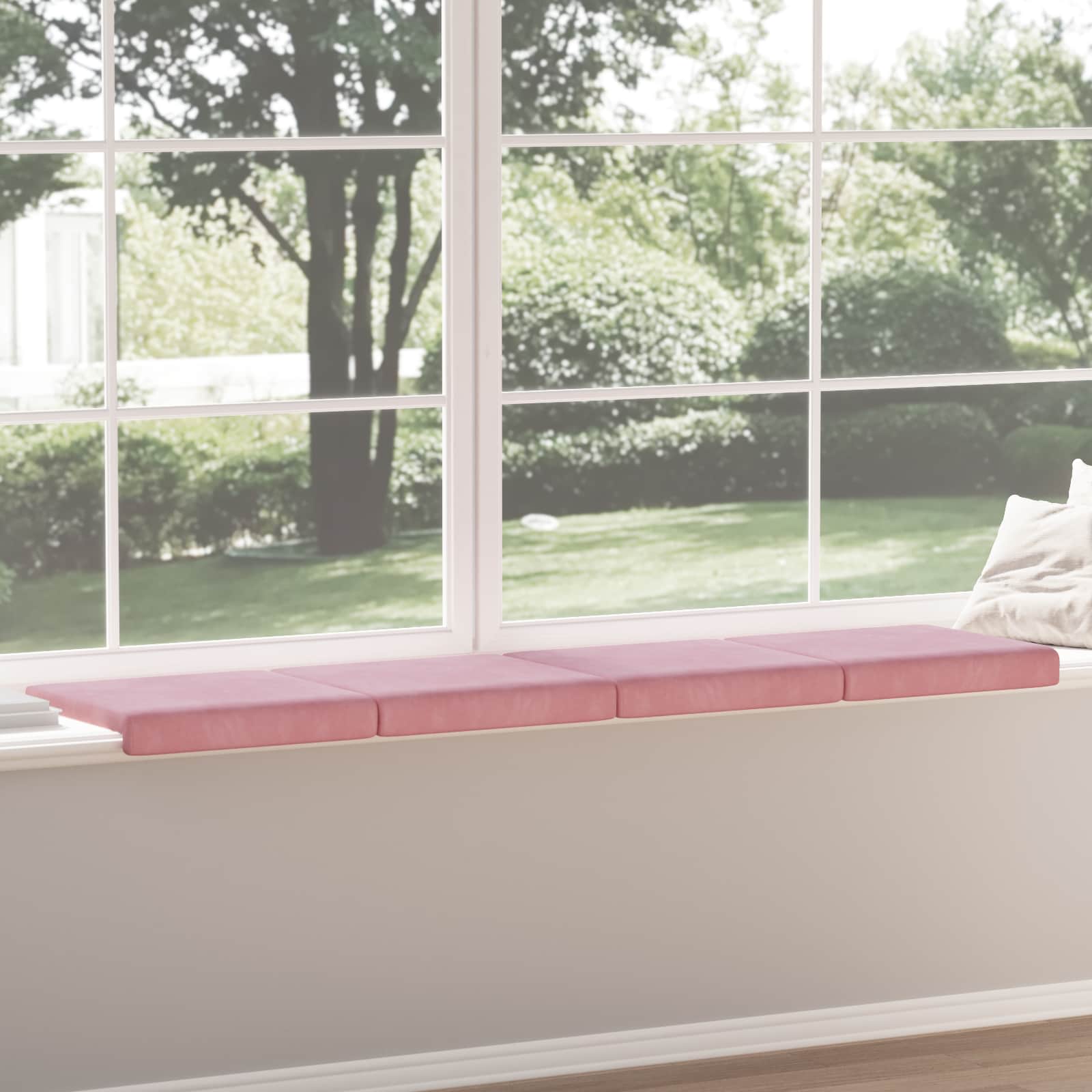 Bankkussen 4 st fluweel Roze Diepte 35 cm