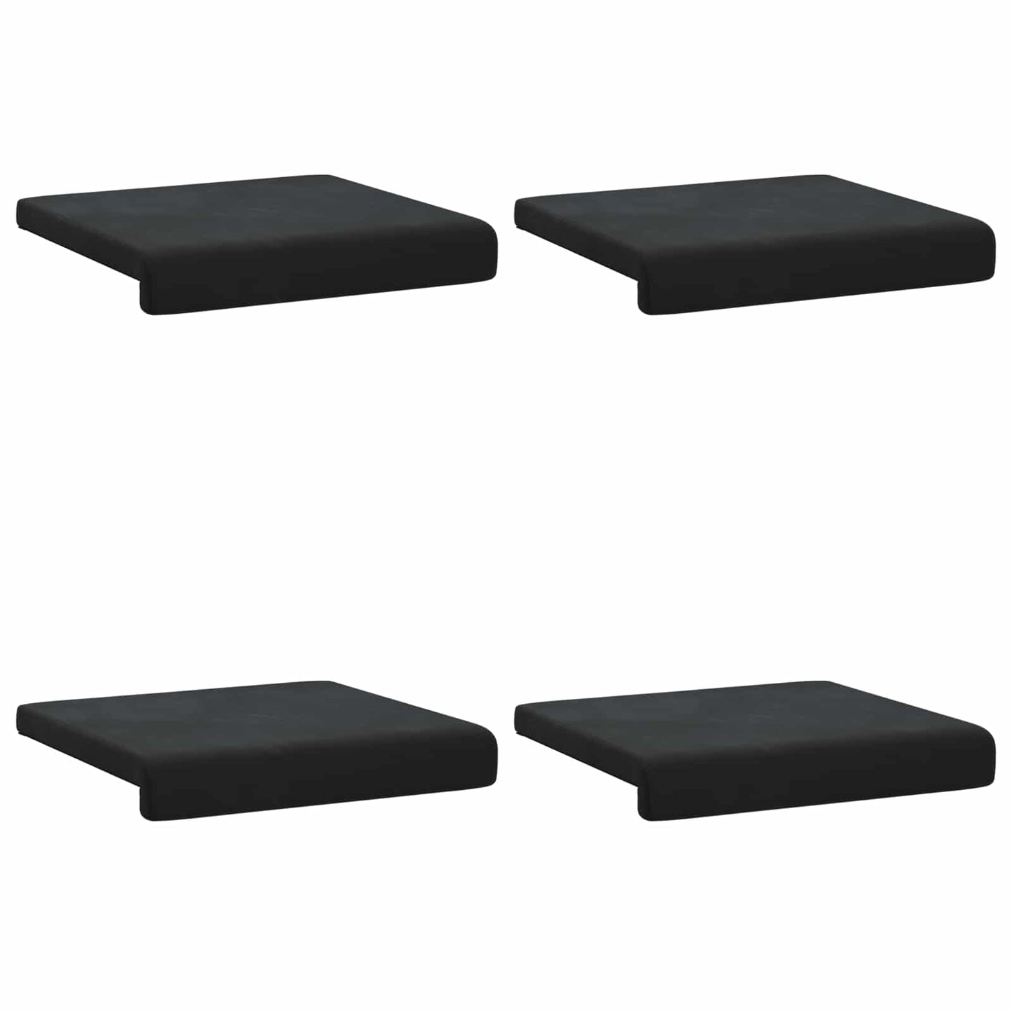 Bankkussen 4 st fluweel Zwart Diepte 35 cm