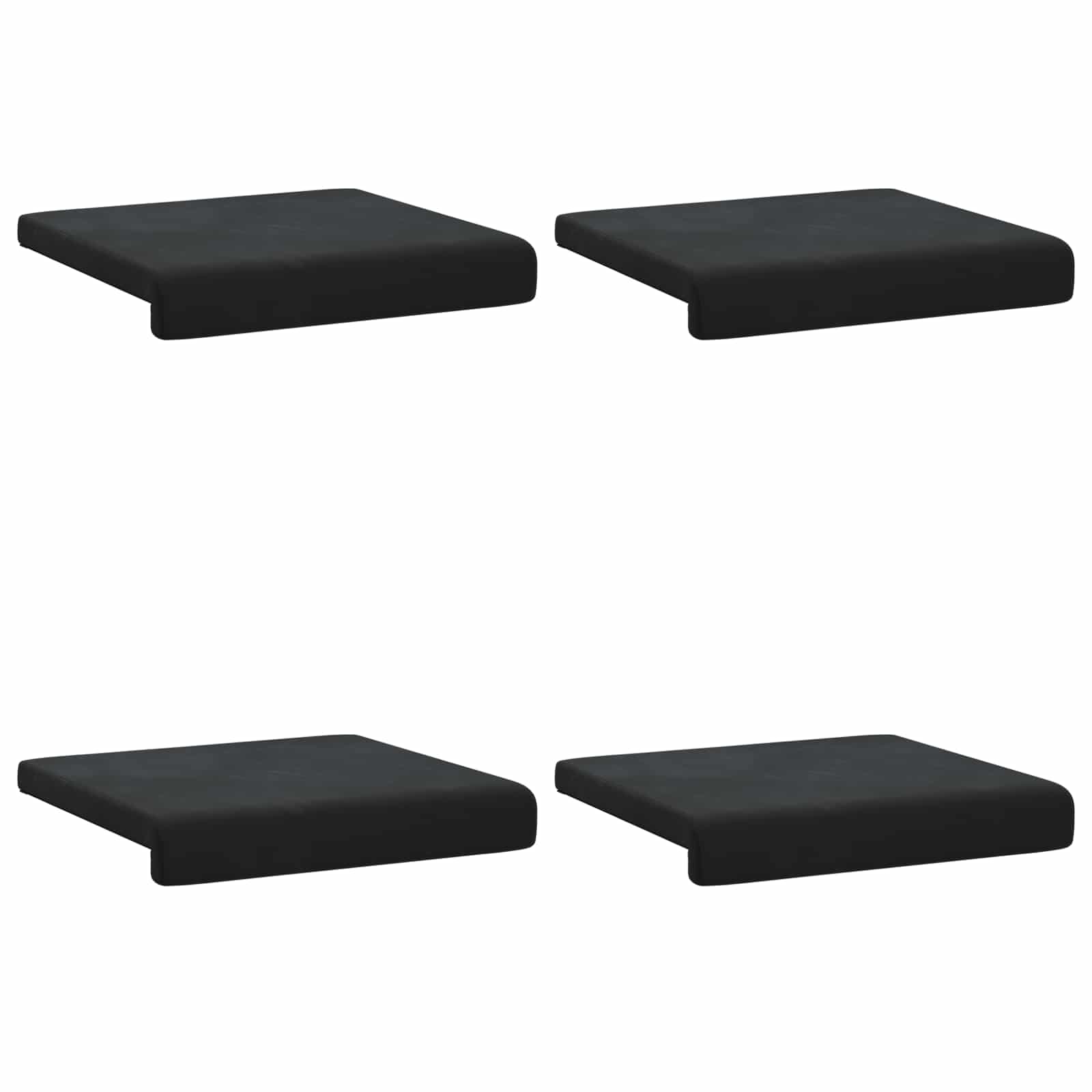 Bankkussen 4 st fluweel Zwart Diepte 35 cm