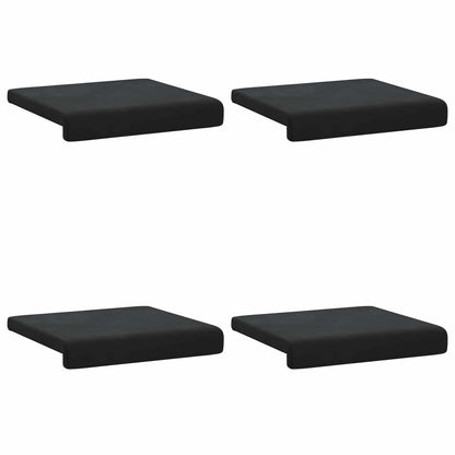 Bankkussen 4 st fluweel Zwart Diepte 35 cm
