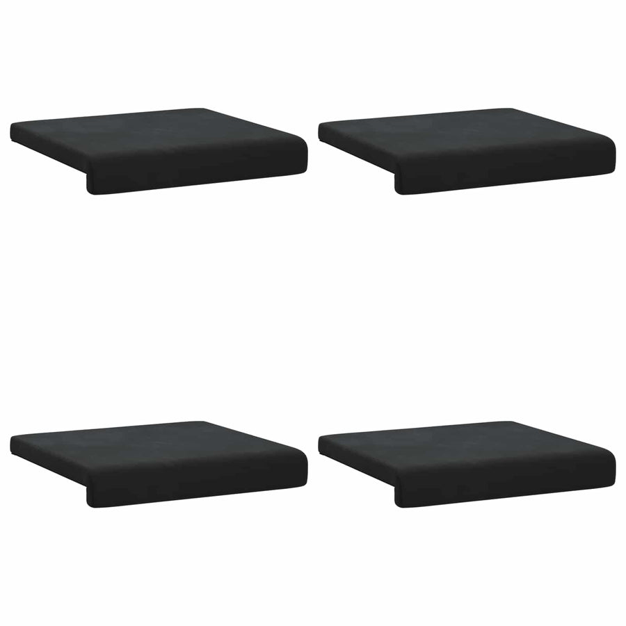 Bankkussen 4 st fluweel Zwart Diepte 35 cm