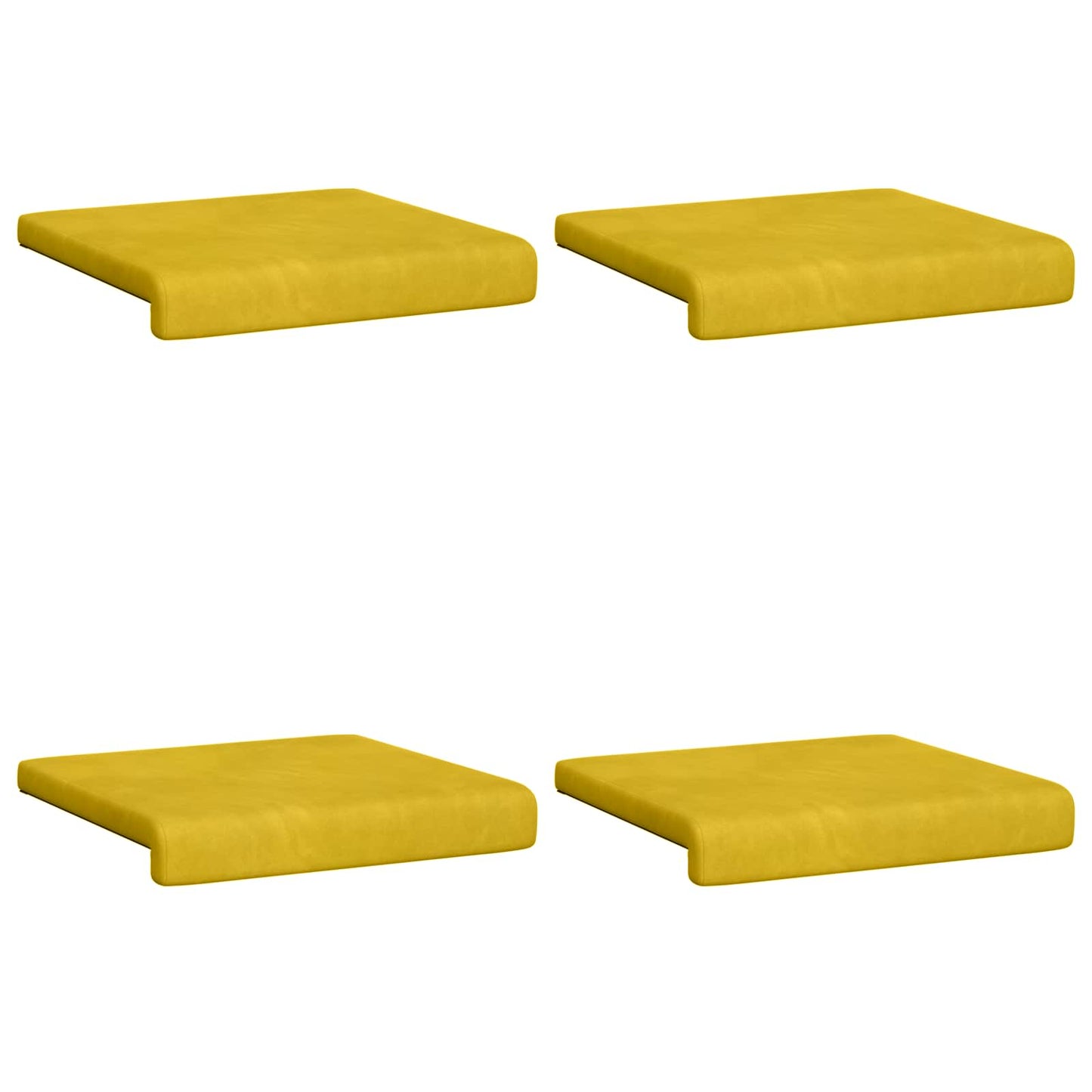 Bankkussen 4 st fluweel Geel Diepte 35 cm