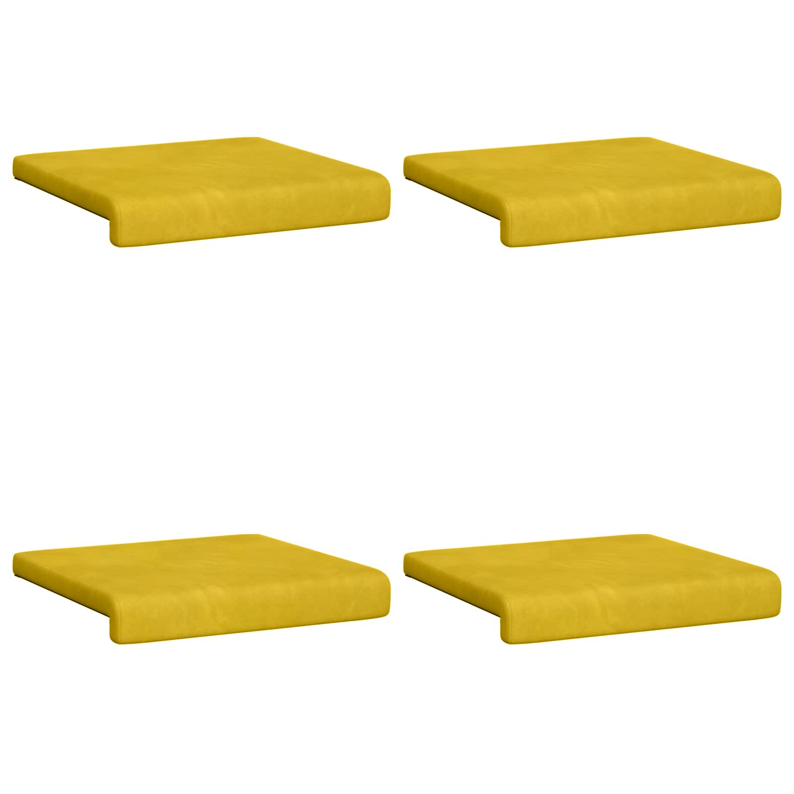 Bankkussen 4 st fluweel Geel Diepte 35 cm