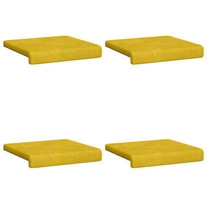 Bankkussen 4 st fluweel Geel Diepte 35 cm
