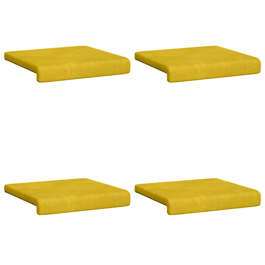 Bankkussen 4 st fluweel Geel Diepte 35 cm