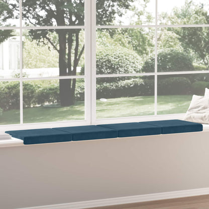 Bankkussen 4 st fluweel Blauw Diepte 35 cm