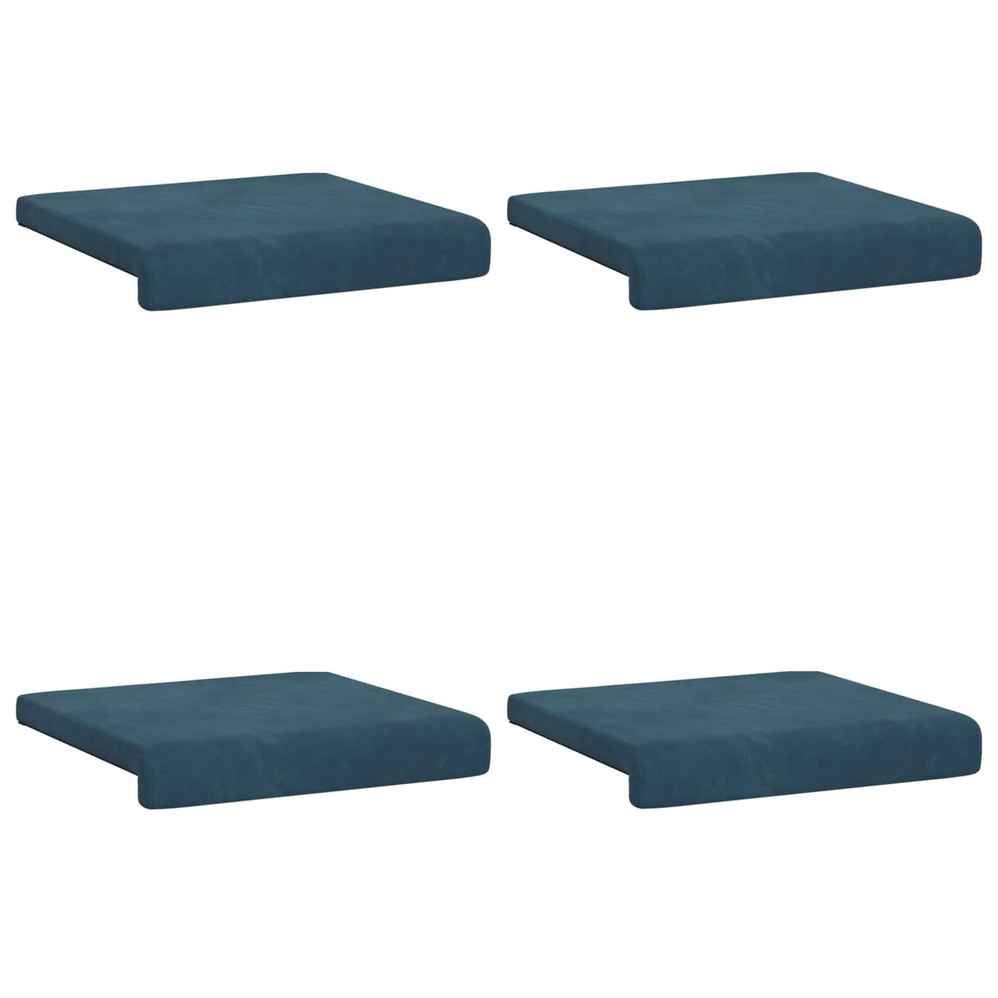 Bankkussen 4 st fluweel Blauw Diepte 35 cm